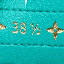 Pre Owned Louis Vuitton White/Green Leather Charlie Low Top Sneakers Size 38.5