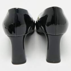 Pre Owned حذاء كعب عالي لويس فيتون جلد لامع أسود ماديلين مقاس 42