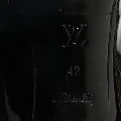 Pre Owned حذاء كعب عالي لويس فيتون جلد لامع أسود ماديلين مقاس 42