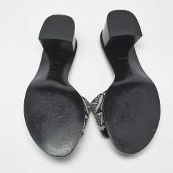 Pre Owned Louis Vuitton Black 1854 Canvas Slide Sandals Size 40