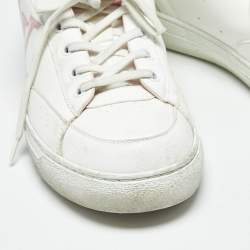 Pre Owned Louis Vuitton White/Pink Leather Charlie Low Top Sneakers Size 40