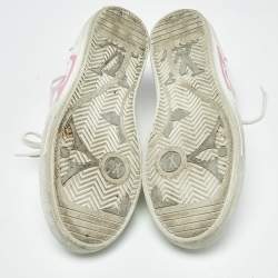 Pre Owned Louis Vuitton White/Pink Leather Charlie Low Top Sneakers Size 40