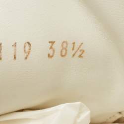 Pre Owned Louis Vuitton White/Brown Monogram Canvas and Leather Run Away Sneakers Size 38.5