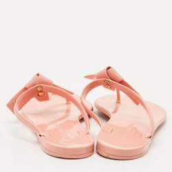 مملوكة مسبقًا Louis Vuitton Pink Jelly SeaStar Thong Flat Slides Size 38