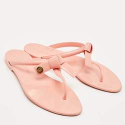 مملوكة مسبقًا Louis Vuitton Pink Jelly SeaStar Thong Flat Slides Size 38