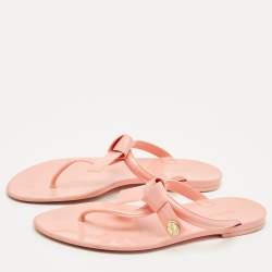 مملوكة مسبقًا Louis Vuitton Pink Jelly SeaStar Thong Flat Slides Size 38
