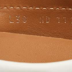 Pre Owned Louis Vuitton White Monogram Empreinte Leather Gloria Loafers Size 38