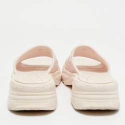 Pre Owned Louis Vuitton Pink Monogram Rubber Pool 55 Comfort Slide Sandals Size 38