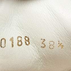 Pre Owned Louis Vuitton White Leather and Monogram Canvas Run Away Sneakers Size 38.5