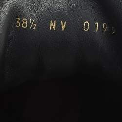 Pre Owned Louis Vuitton Black Mesh and Damier Ebene Canvas Run Away Sneakers Size 38.5