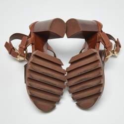 Pre Owned صندل لوي فيتون ستار ترايل كانفاس مونوغرامي و جلد لامع أسود مقاس 35