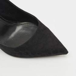 مملوكة مسبقًا Louis Vuitton Black Canvas Pointed Toe Slingback Pumps Size 37.5