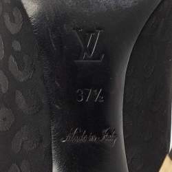 مملوكة مسبقًا Louis Vuitton Black Canvas Pointed Toe Slingback Pumps Size 37.5