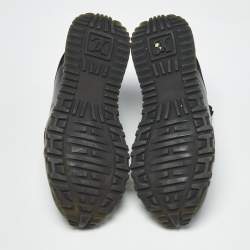 Pre Owned Louis Vuitton Black Monogram Neoprene Run Away Sneakers Size 37