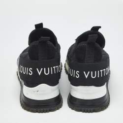 Pre Owned Louis Vuitton Black Monogram Neoprene Run Away Sneakers Size 37