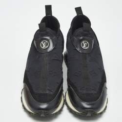 Pre Owned Louis Vuitton Black Monogram Neoprene Run Away Sneakers Size 37