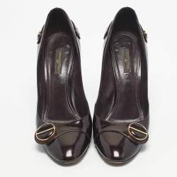 Pre Owned Louis Vuitton Burgundy Patent Leather Sloane Pumps Size 39