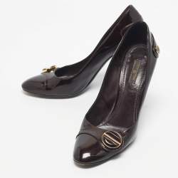 Pre Owned Louis Vuitton Burgundy Patent Leather Sloane Pumps Size 39