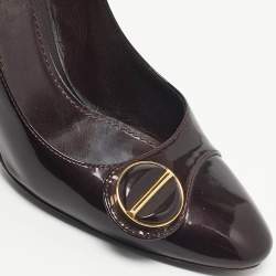 Pre Owned Louis Vuitton Burgundy Patent Leather Sloane Pumps Size 39