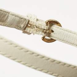 Pre Owned Louis Vuitton White Leather Gloss Wedge Sandals Size 37.5