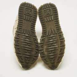 Pre Owned Louis Vuitton Gold Monogram Vernis Leather Run Away Low Top Sneakers Size 41