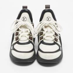 Pre Owned Louis Vuitton Tricolor Leather and Monogram Canvas Archlight Sneakers Size 38