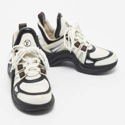 Pre Owned Louis Vuitton Tricolor Leather and Monogram Canvas Archlight Sneakers Size 38