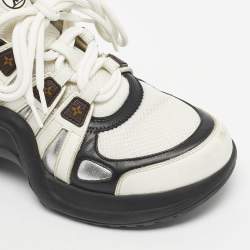 Pre Owned Louis Vuitton Tricolor Leather and Monogram Canvas Archlight Sneakers Size 38