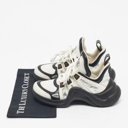 Pre Owned Louis Vuitton Tricolor Leather and Monogram Canvas Archlight Sneakers Size 38
