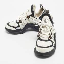 Pre Owned Louis Vuitton Tricolor Leather and Monogram Canvas Archlight Sneakers Size 38
