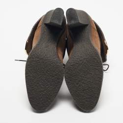 Pre Owned Louis Vuitton Brown Suede Ankle Length Boots Size 39.5