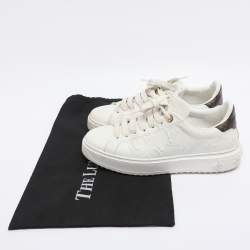 Pre Owned حذاء رياضي لويس فيتون "تايم أوت" جلد أبيض مزخرف بشعار الماركة مقاس 38