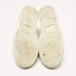 Pre Owned Louis Vuitton White Leather Frontrow Low Top Sneakers Size 38
