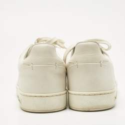 Pre Owned Louis Vuitton White Leather Frontrow Low Top Sneakers Size 38