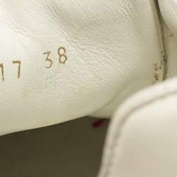 Pre Owned Louis Vuitton White Leather Frontrow Low Top Sneakers Size 38