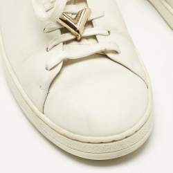 Pre Owned Louis Vuitton White Leather Frontrow Low Top Sneakers Size 38