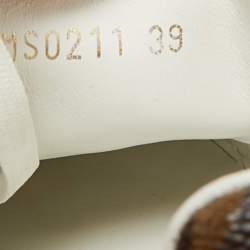 مملوكة مسبقًا Louis Vuitton White/Brown Monogram Canvas and Leather Frontrow Lace Up Sneakers Size 39