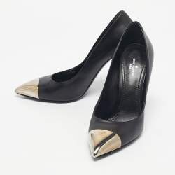 Pre Owned Louis Vuitton Black Leather Urban Twist Pumps Size 38