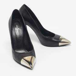 Pre Owned Louis Vuitton Black Leather Urban Twist Pumps Size 38