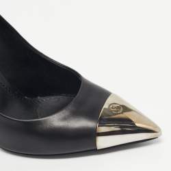 Pre Owned Louis Vuitton Black Leather Urban Twist Pumps Size 38