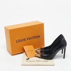 Pre Owned Louis Vuitton Black Leather Urban Twist Pumps Size 38