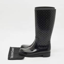 Pre Owned Louis Vuitton Black Monogram Rubber Splash Rain Boots Size 40