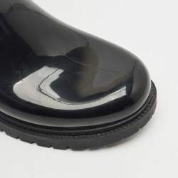 Pre Owned Louis Vuitton Black Monogram Rubber Splash Rain Boots Size 40