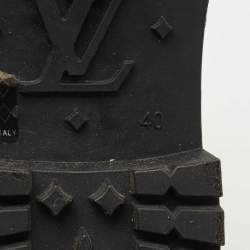 Pre Owned Louis Vuitton Black Monogram Rubber Splash Rain Boots Size 40