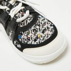 Pre Owned Louis Vuitton Multicolor Leather and Tweed Archlight Lace Up Sneakers Size 41