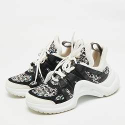 Pre Owned Louis Vuitton Multicolor Leather and Tweed Archlight Lace Up Sneakers Size 41