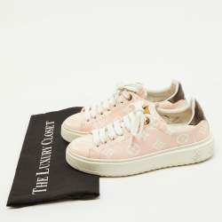 Pre Owned Louis Vuitton Pink Monogram Giant Canvas Time Out Sneakers Size 35.5