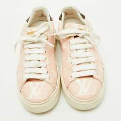 Pre Owned Louis Vuitton Pink Monogram Giant Canvas Time Out Sneakers Size 35.5