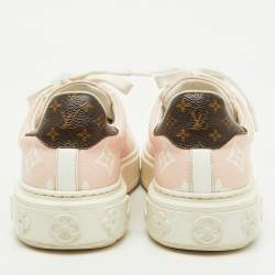 Pre Owned Louis Vuitton Pink Monogram Giant Canvas Time Out Sneakers Size 35.5