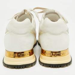 Pre Owned Louis Vuitton Tricolor Leather and Suede Run Away Lace Up Sneakers Size 37.5